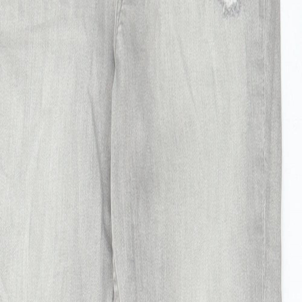 Marks and Spencer Womens Grey Cotton Skinny Jeans Size 6 L28 in Regular Button