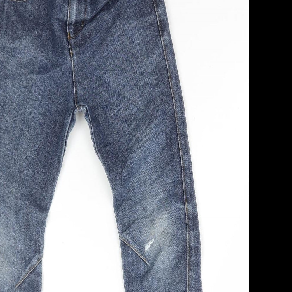 Blue Zoo Boys Blue Cotton Straight Jeans Size 7 Years Regular Button