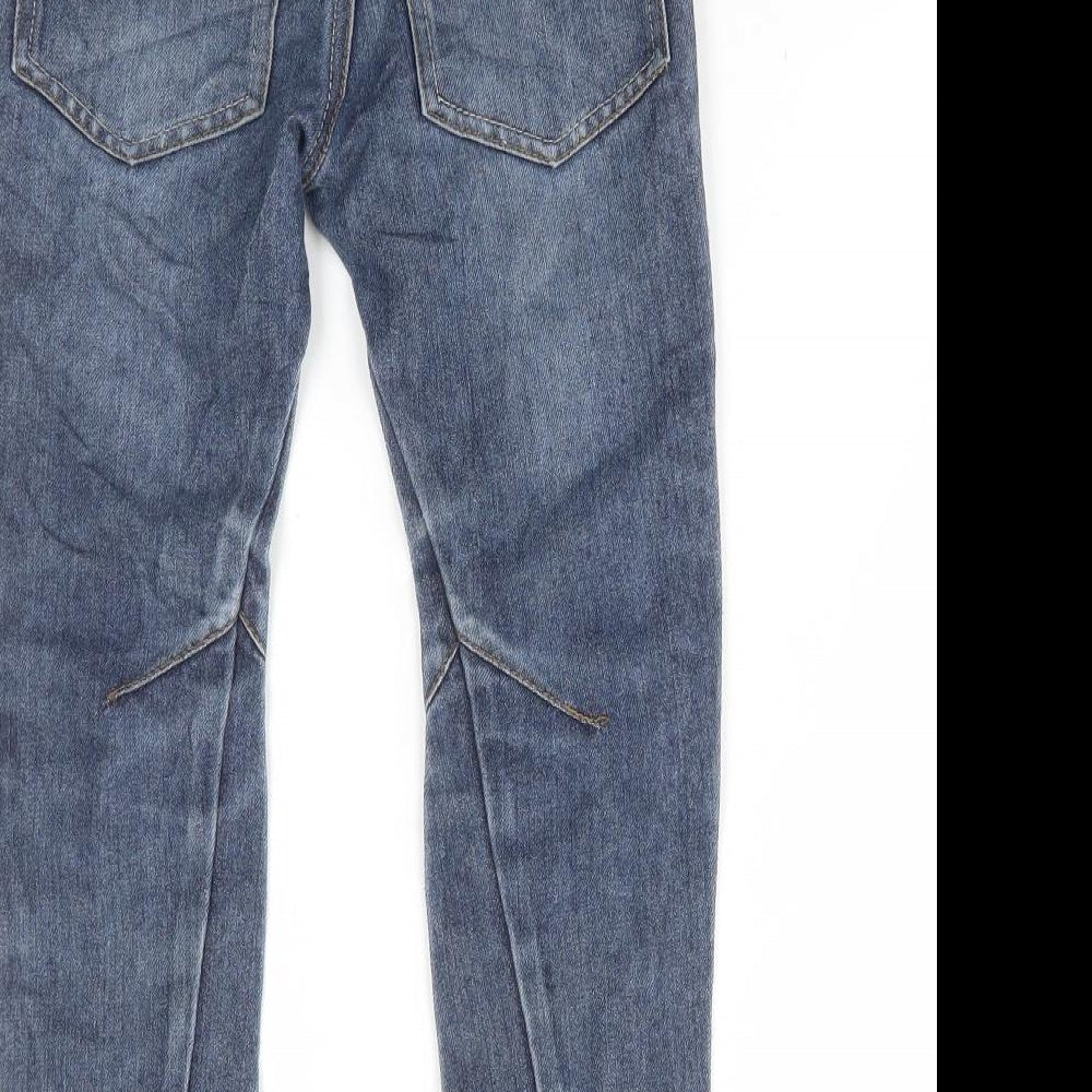 Blue Zoo Boys Blue Cotton Straight Jeans Size 7 Years Regular Button