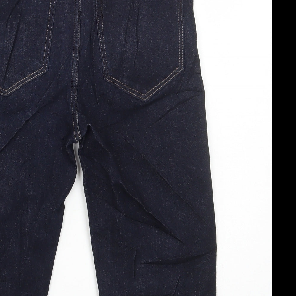 Marks and Spencer Womens Blue Cotton Biker Shorts Size 6 L13 in Regular Button