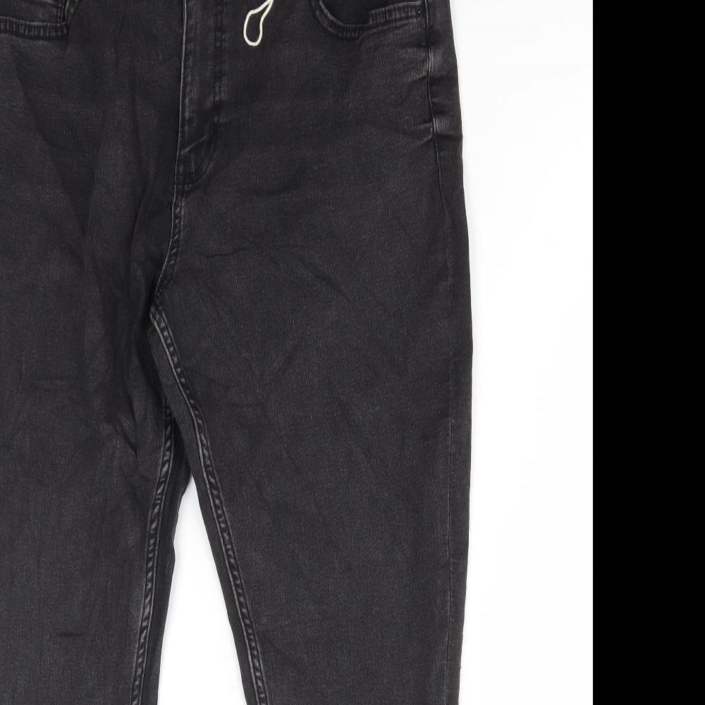 Marks and Spencer Womens Black Cotton Skinny Jeans Size 16 L28 in Regular Button