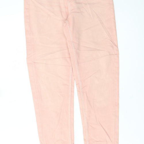 Marks and Spencer Womens Pink Cotton Skinny Jeans Size 8 L30 in Regular Button