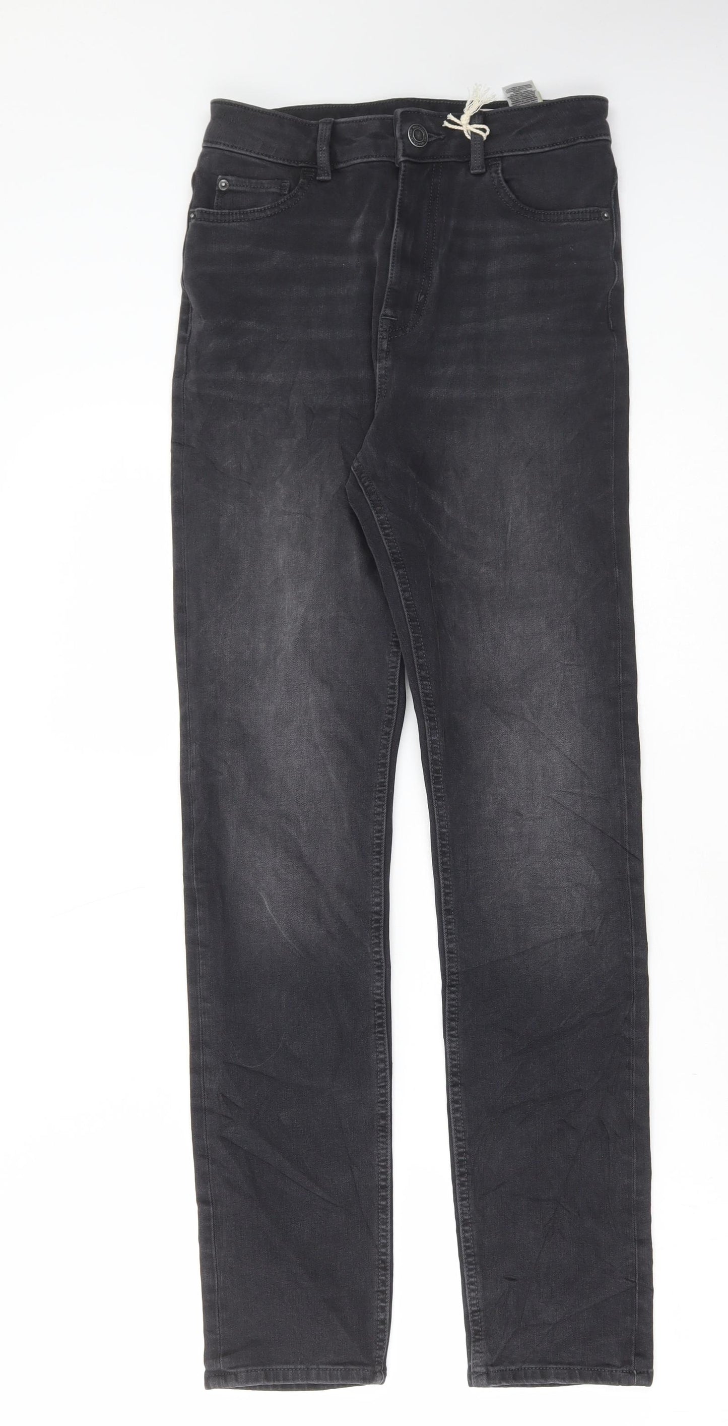 Marks and Spencer Womens Black Cotton Skinny Jeans Size 8 L30 in Regular Button