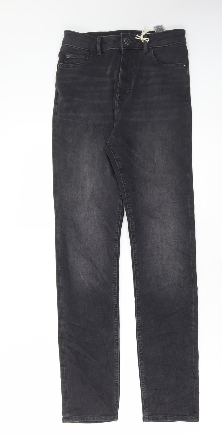 Marks and Spencer Womens Black Cotton Skinny Jeans Size 8 L30 in Regular Button