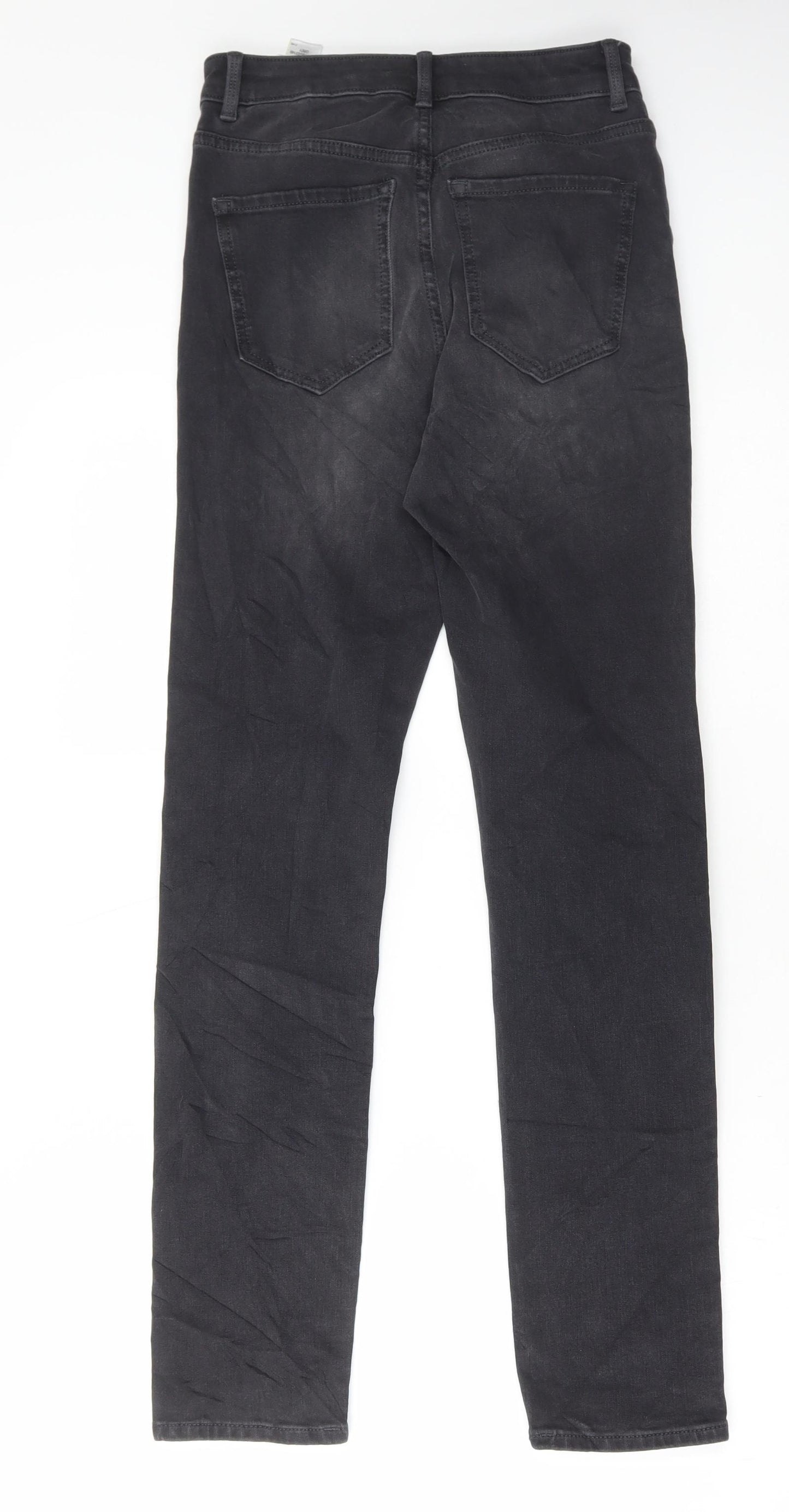 Marks and Spencer Womens Black Cotton Skinny Jeans Size 8 L30 in Regular Button