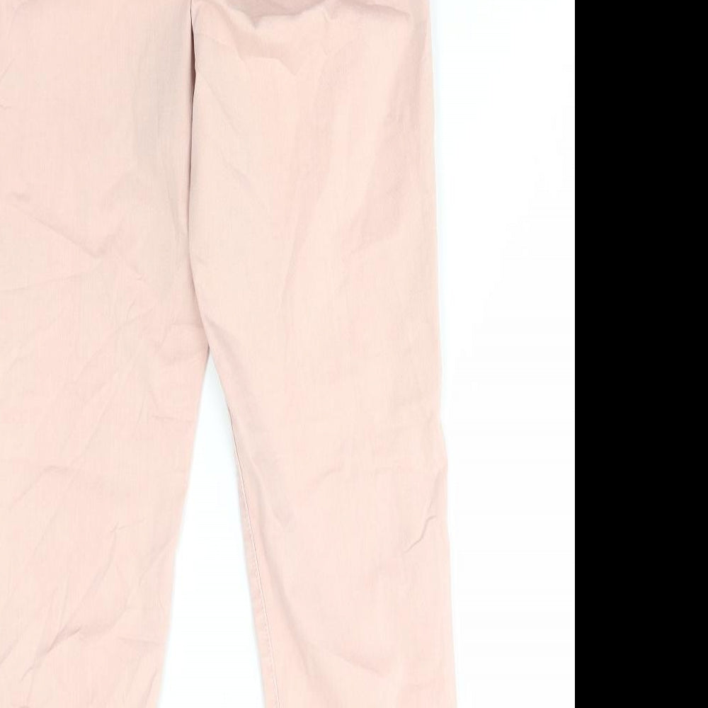 Marks and Spencer Womens Pink Cotton Tapered Jeans Size 6 L27 in Regular Button