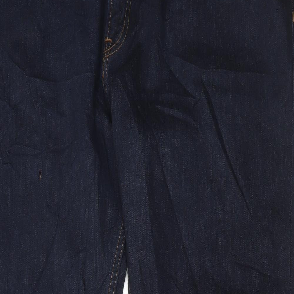 Marks and Spencer Mens Blue Cotton Straight Jeans Size 44 in L31 in Regular Button