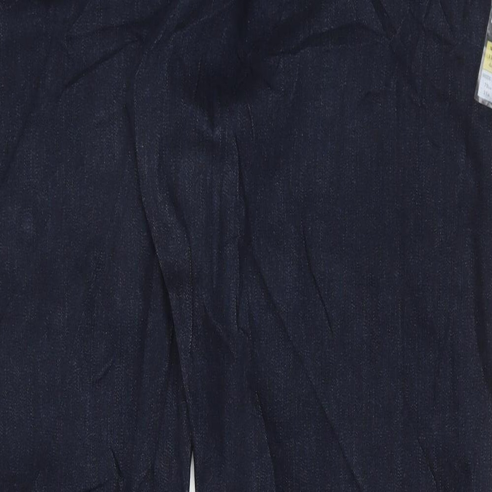 Marks and Spencer Mens Blue Cotton Straight Jeans Size 44 in L31 in Regular Button