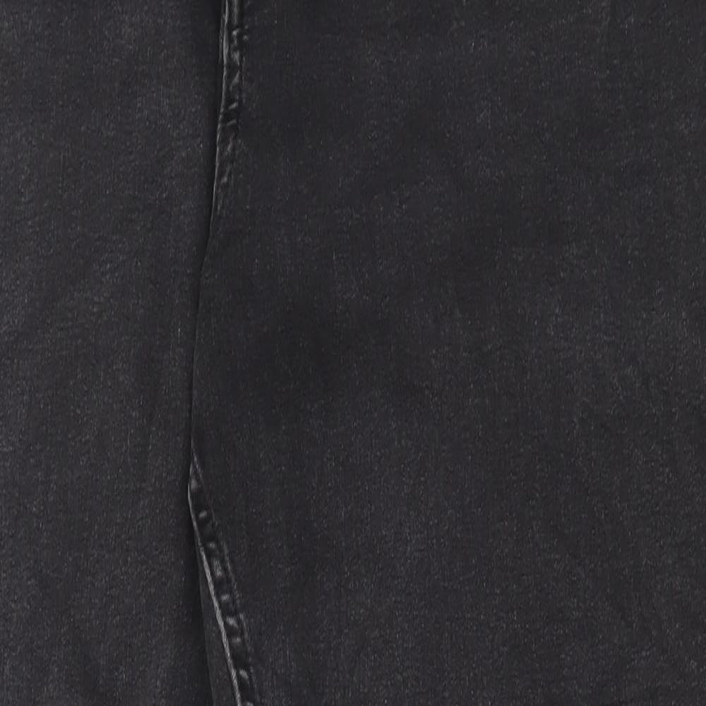 Marks and Spencer Womens Grey Cotton Skinny Jeans Size 18 L29 in Regular Button