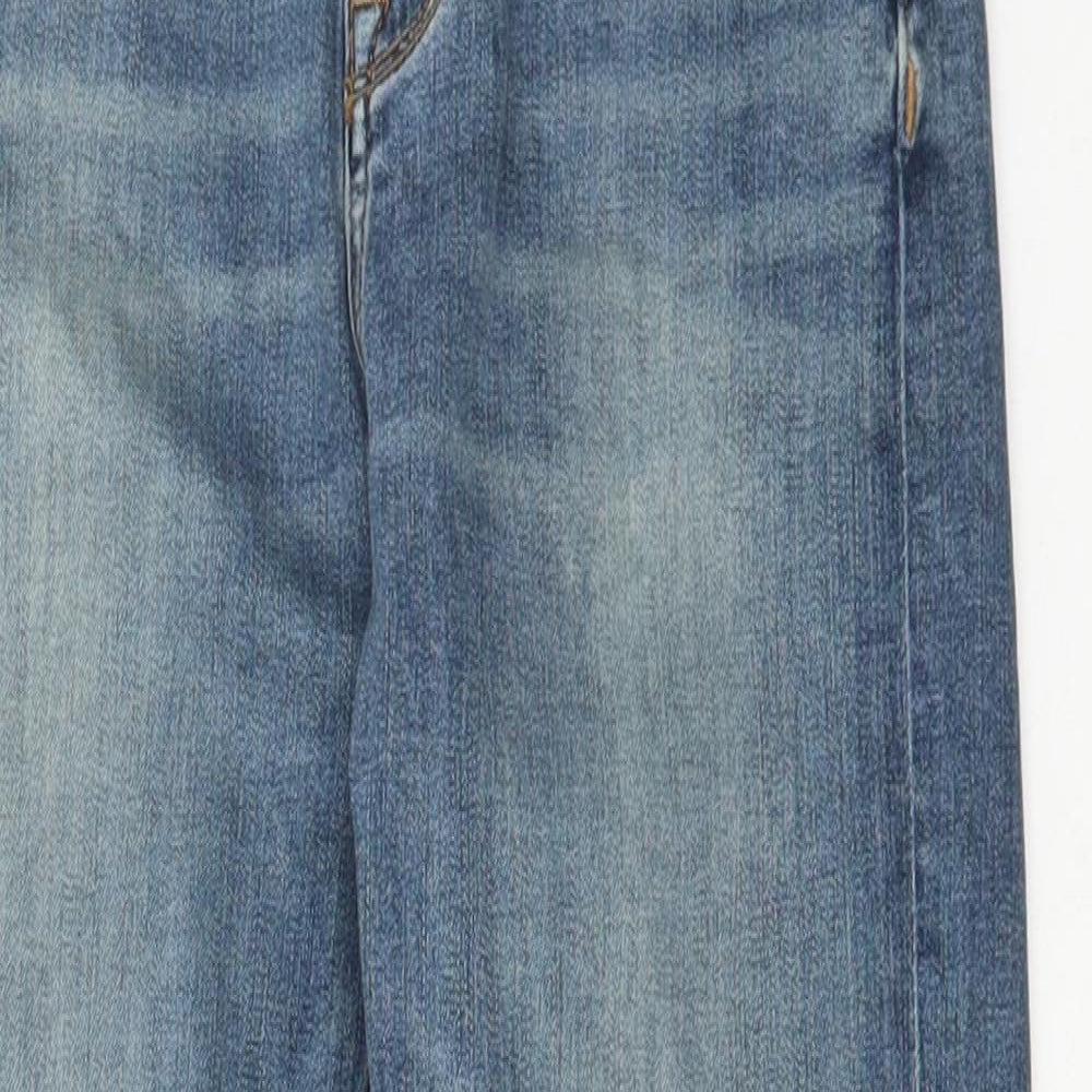 Marks and Spencer Womens Blue Cotton Cropped Jeans Size 6 L23 in Regular Button