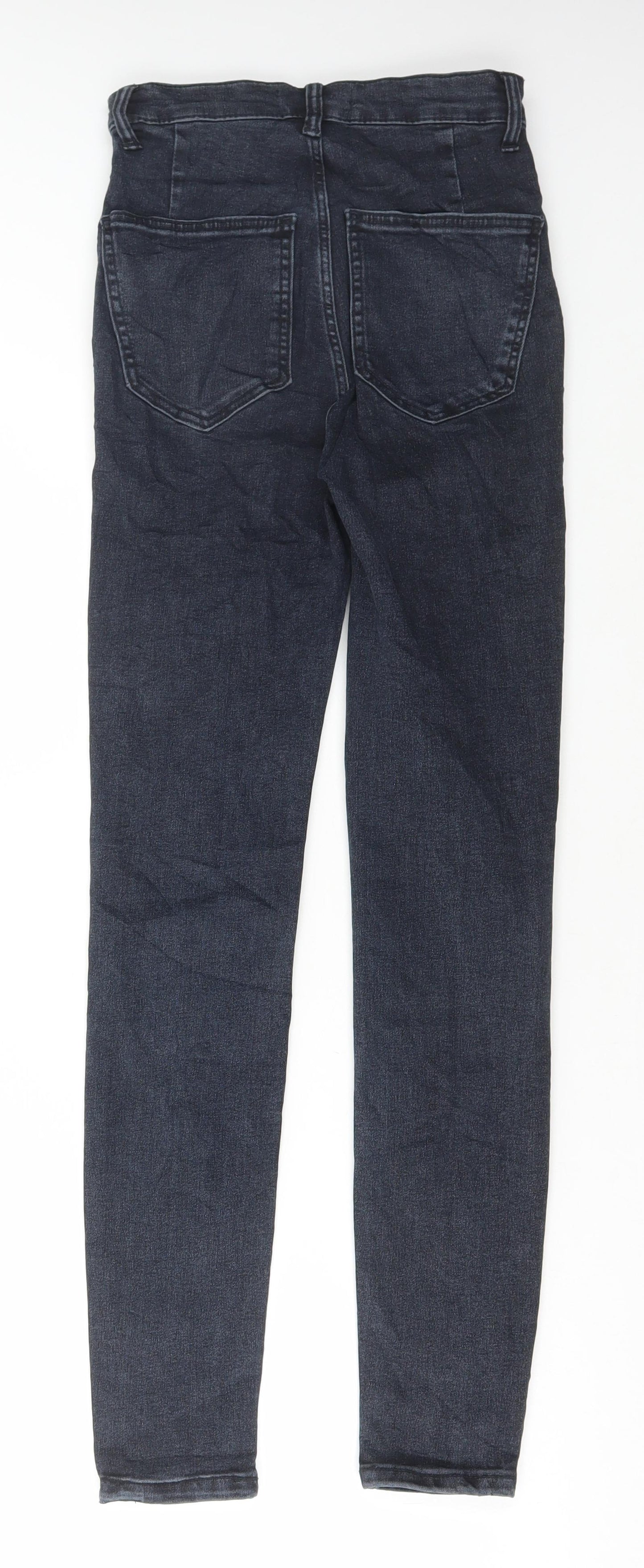 Zara Womens Black Cotton Skinny Jeans Size 6 L28 in Regular Button