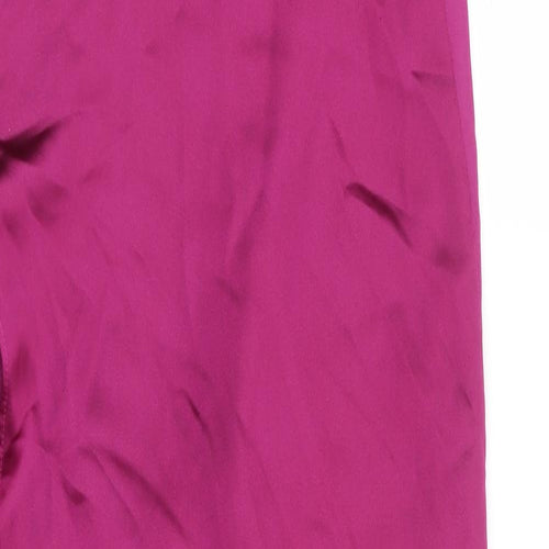 Zara Womens Purple Polyester Slip Dress Size S Cowl Neck Zip