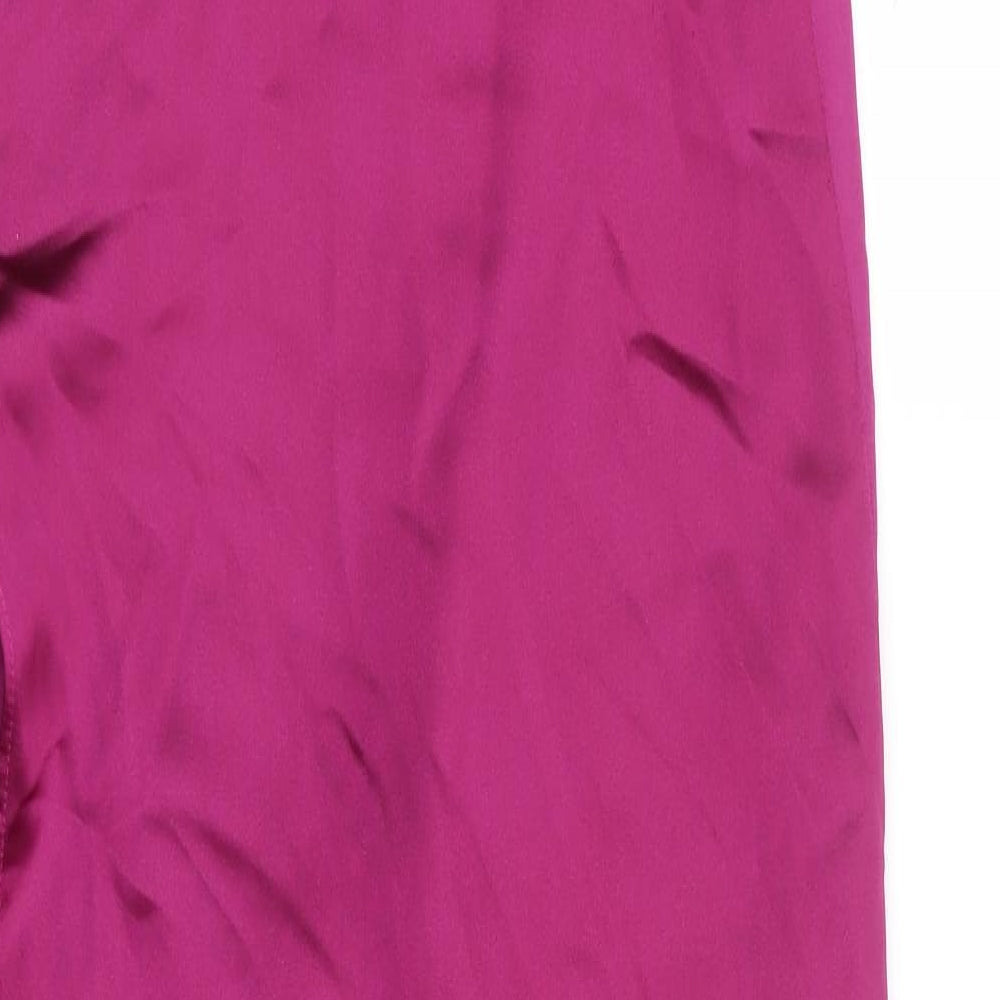 Zara Womens Purple Polyester Slip Dress Size S Cowl Neck Zip