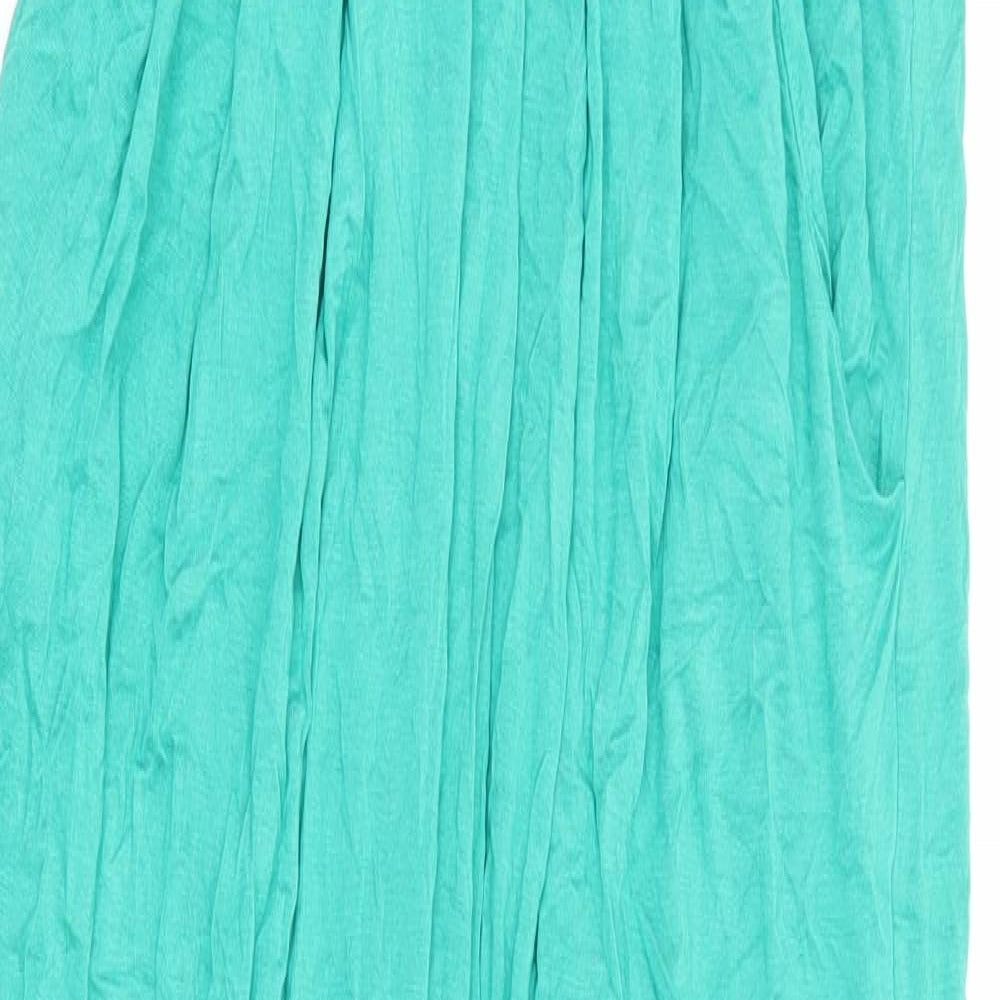 Geri by NEXT Womens Green Viscose Maxi Size 8 V-Neck Pullover
