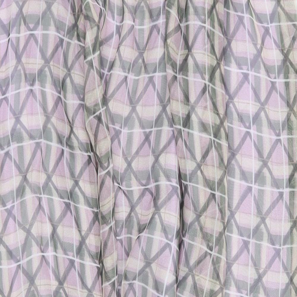 Alexa Chung Womens Purple Plaid Polyester A-Line Skirt Size 8 Zip