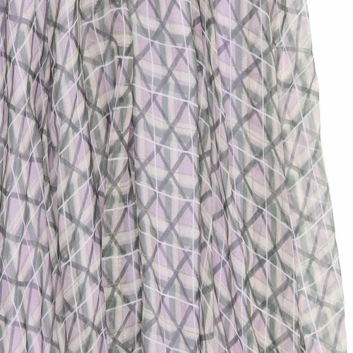 Alexa Chung Womens Purple Plaid Polyester A-Line Skirt Size 8 Zip