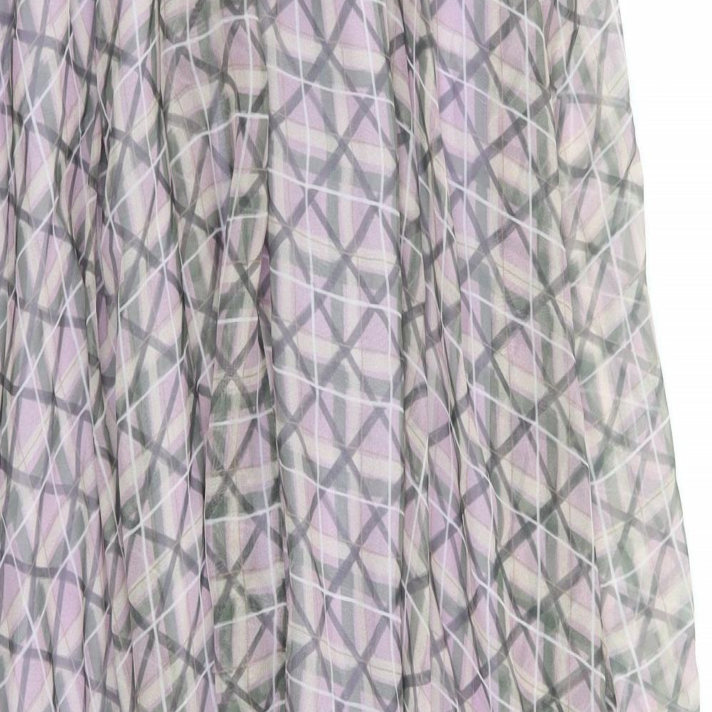 Alexa Chung Womens Purple Plaid Polyester A-Line Skirt Size 8 Zip