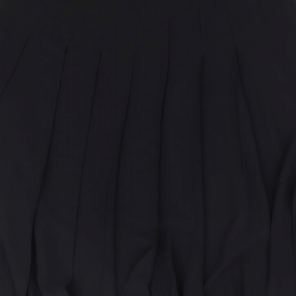 Reiss Womens Black Polyester Pleated Skirt Size 10 Zip