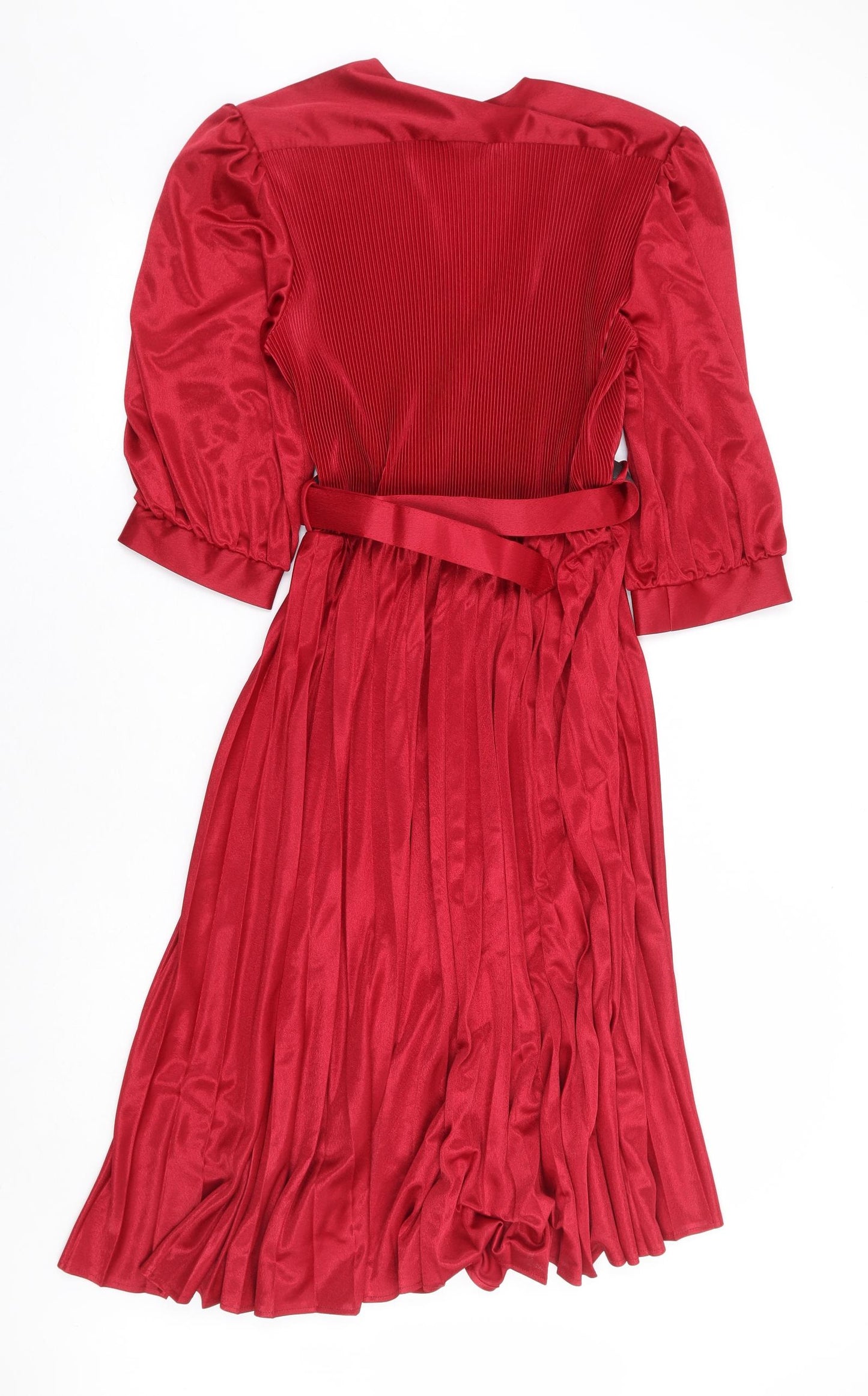 Fiaca Womens Red Polyester Fit & Flare Size 20 V-Neck Buckle