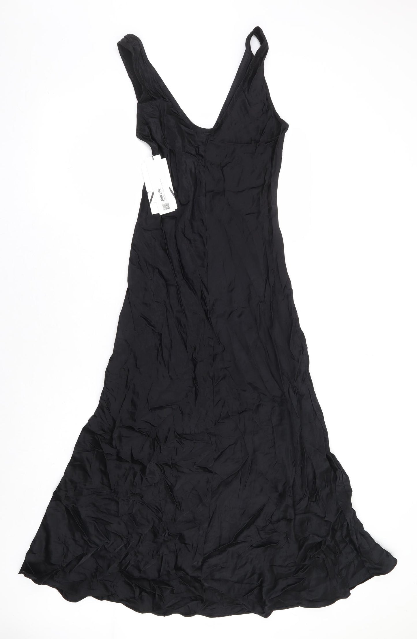 Zara Womens Black Viscose Tank Dress Size S Scoop Neck Pullover