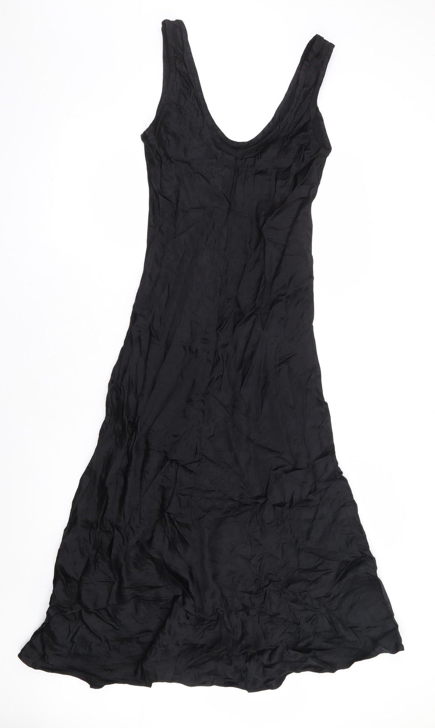 Zara Womens Black Viscose Tank Dress Size S Scoop Neck Pullover
