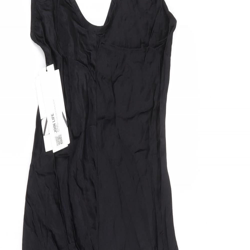 Zara Womens Black Viscose Tank Dress Size S Scoop Neck Pullover