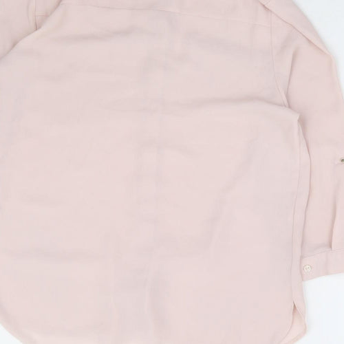 Dorothy Perkins Womens Pink Polyester Basic Button-Up Size 8 Collared