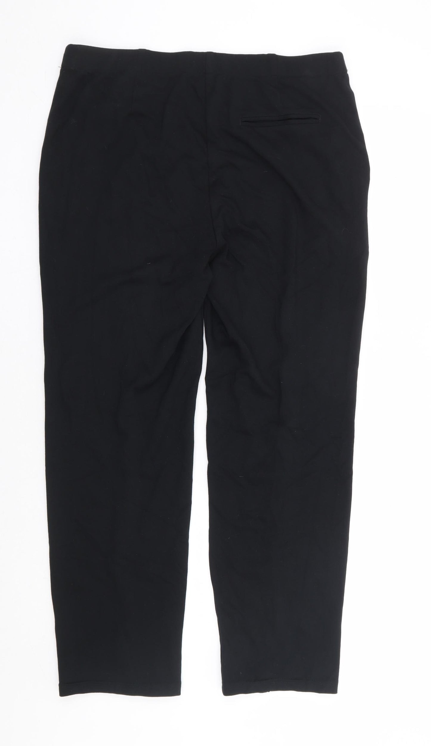 Marks and Spencer Womens Black Viscose Trousers Size 14 L28 in Regular - Short Length