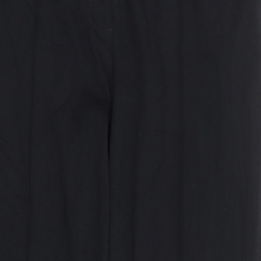 Marks and Spencer Womens Black Viscose Trousers Size 14 L28 in Regular - Short Length
