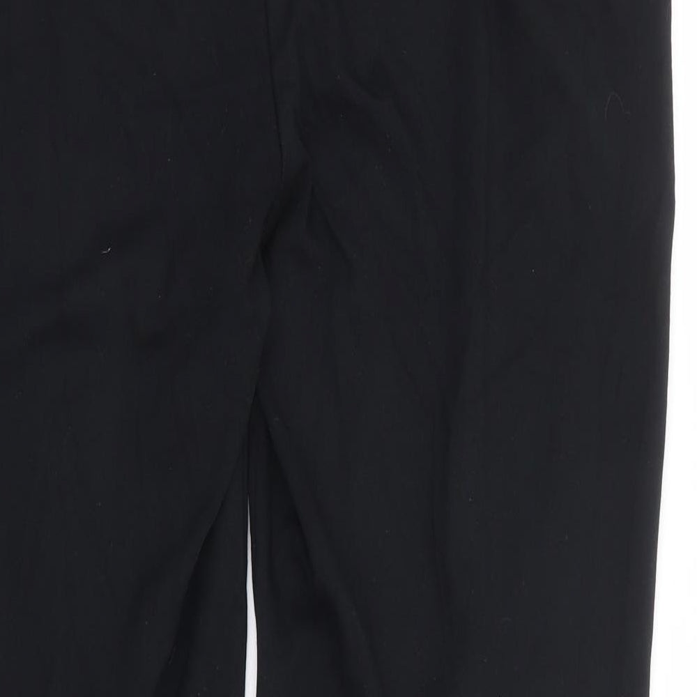 Marks and Spencer Womens Black Viscose Trousers Size 14 L28 in Regular - Short Length