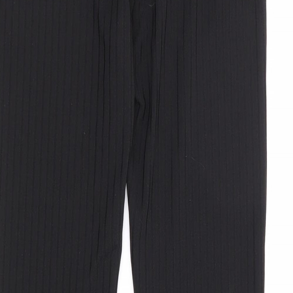 SheIn Womens Black Polyester Trousers Size XS L28 in Regular - Ribbed