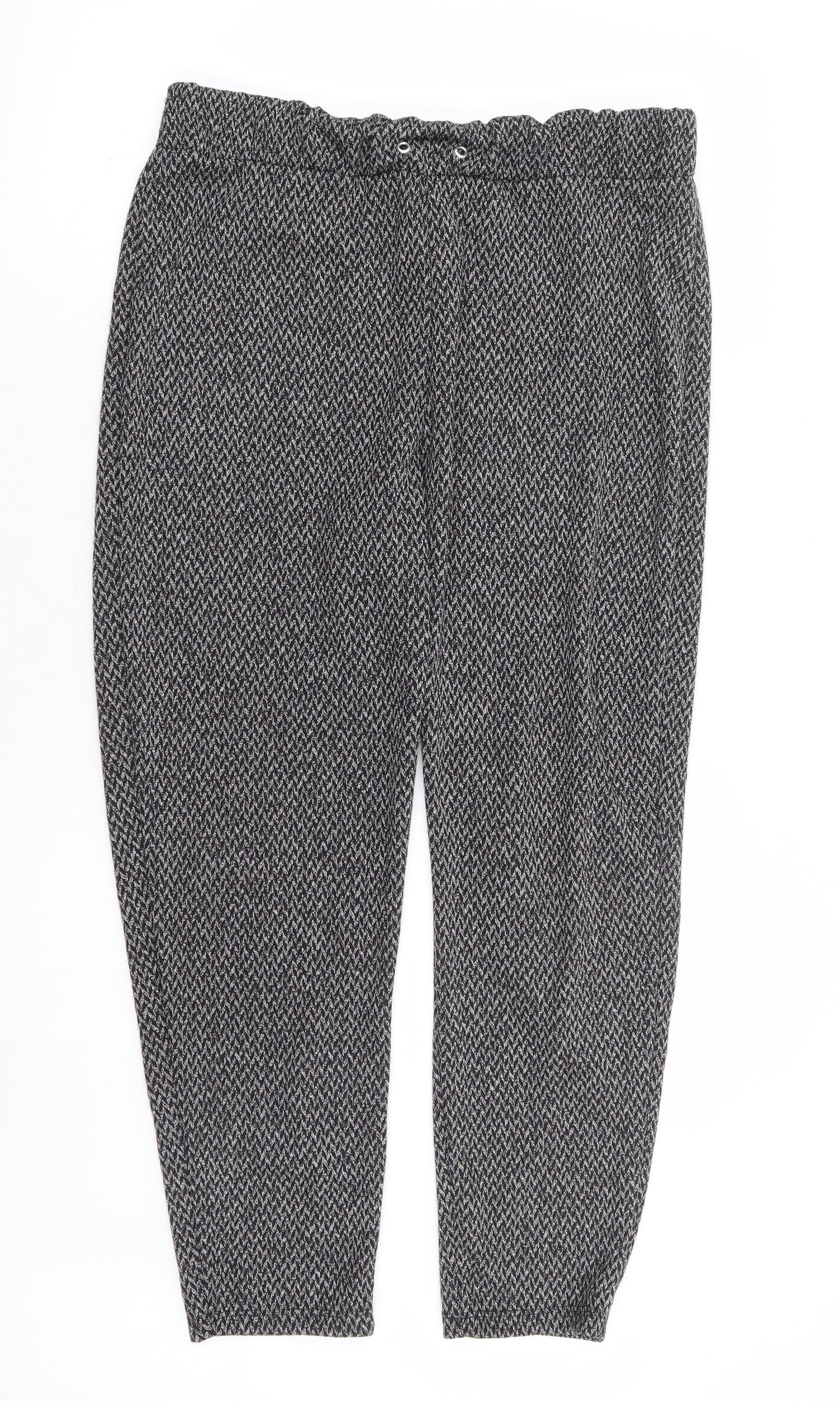 TU Womens Grey Polyester Jogger Trousers Size 14 L27 in Regular