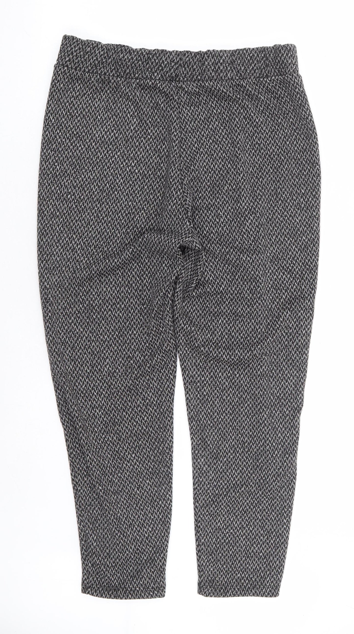 TU Womens Grey Polyester Jogger Trousers Size 14 L27 in Regular