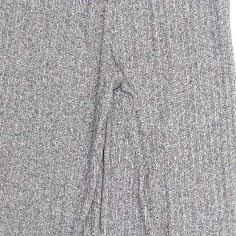 Nutmeg Womens Grey Polyester Sweatpants Trousers Size 14 L27 in Regular - Ribbed