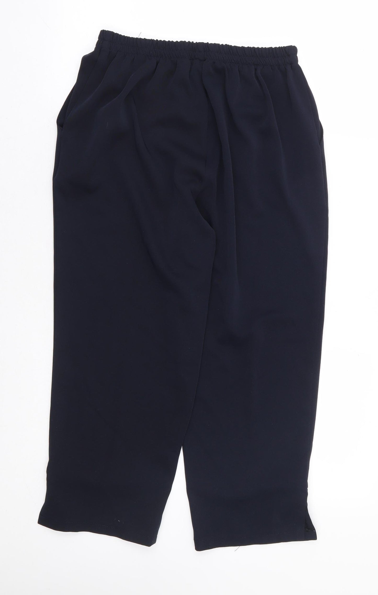 Afibel Womens Blue Polyester Cropped Trousers Size 14 L22 in Regular - Butterfly