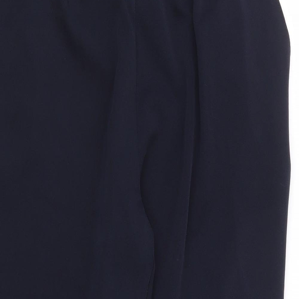 Afibel Womens Blue Polyester Cropped Trousers Size 14 L22 in Regular - Butterfly