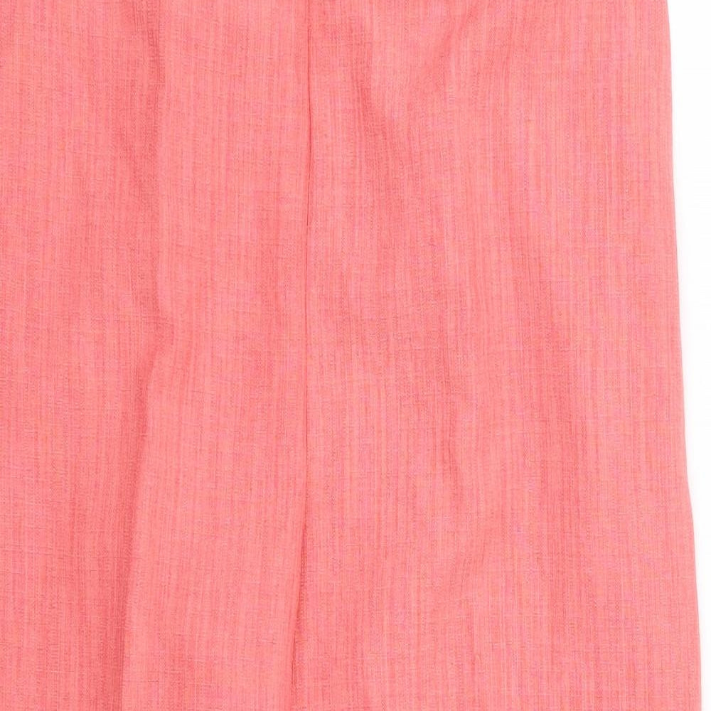 Preworn Womens Pink Polyester Cropped Trousers Size 14 L20 in Regular
