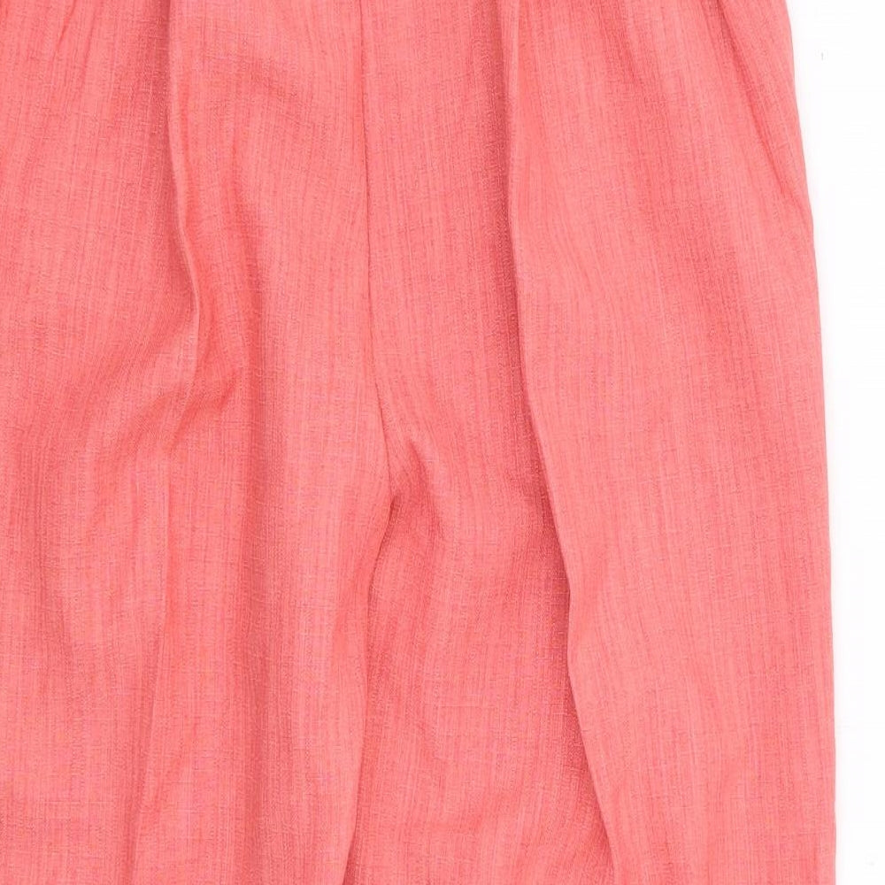 Preworn Womens Pink Polyester Cropped Trousers Size 14 L20 in Regular