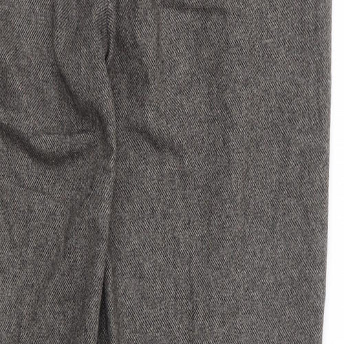 Ed Walters Mens Brown Wool Trousers Size 36 in L31 in Regular Zip