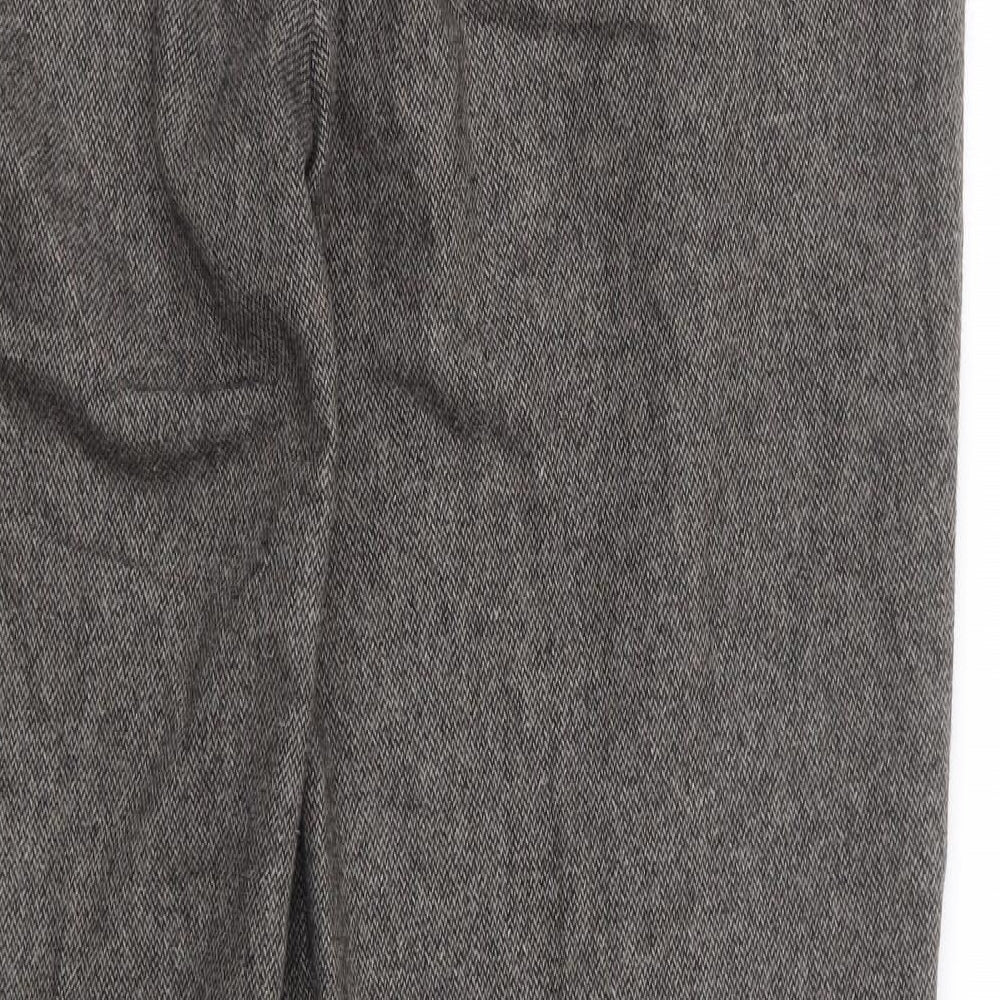 Ed Walters Mens Brown Wool Trousers Size 36 in L31 in Regular Zip