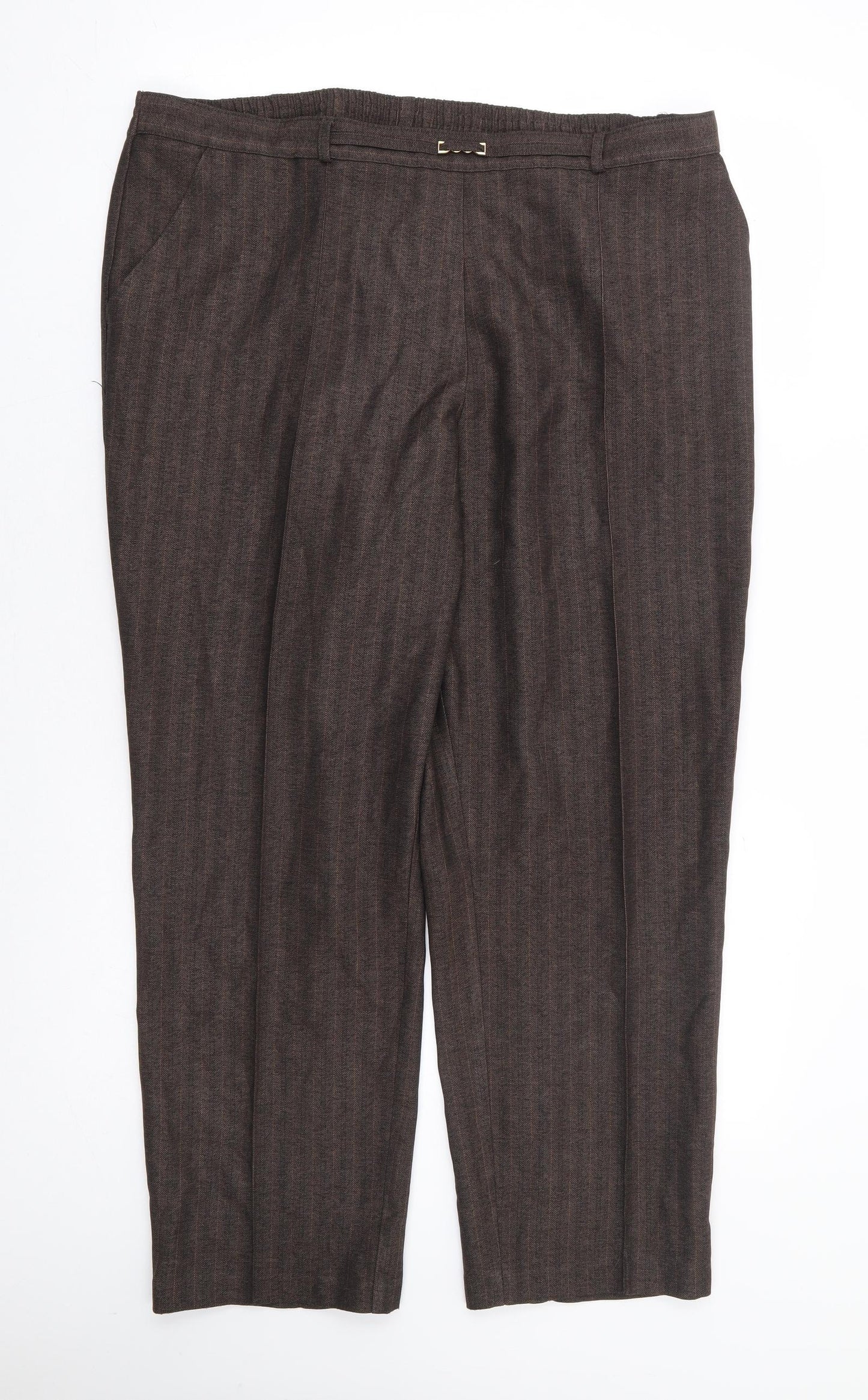Preworn Womens Brown Polyester Trousers Size 36 in L27 in Regular