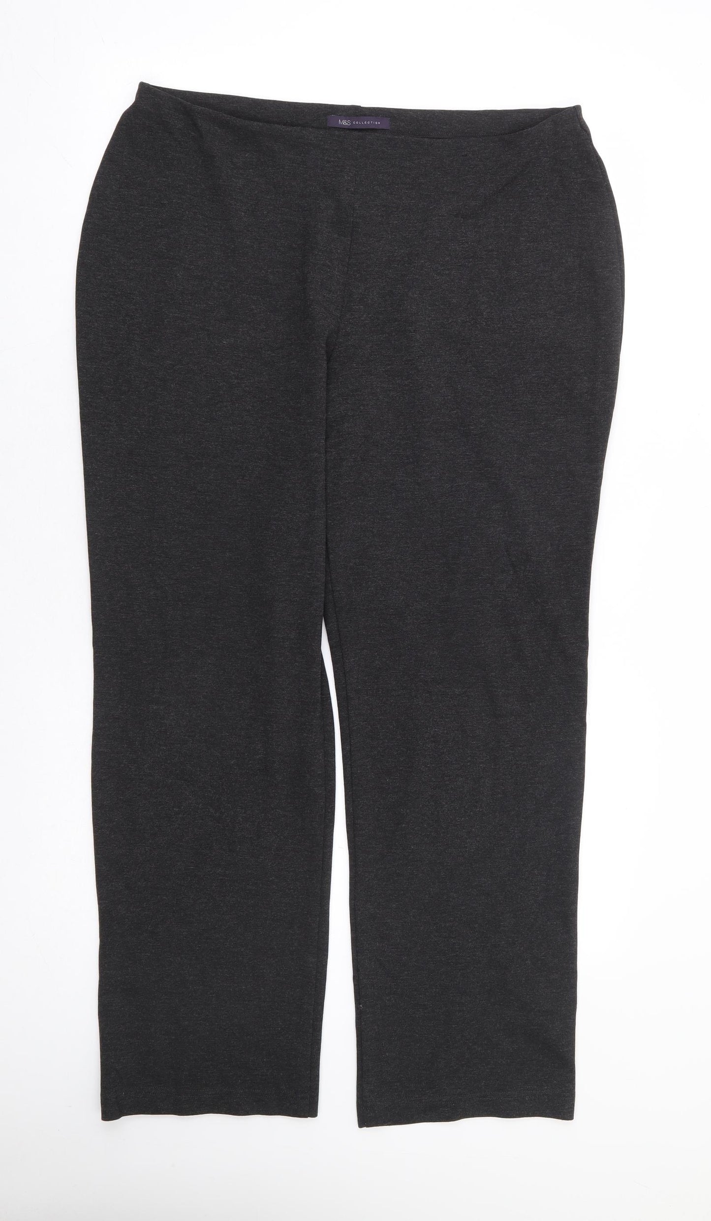 Marks and Spencer Womens Grey Polyester Trousers Size 36 in L29 in Regular