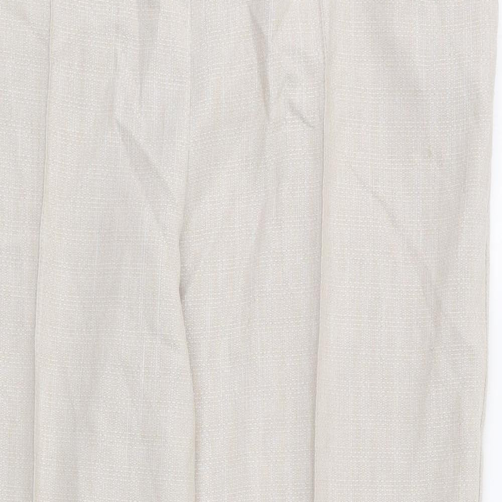 Marks and Spencer Womens Beige Polyester Trousers Size 18 L27 in Regular - Short Length