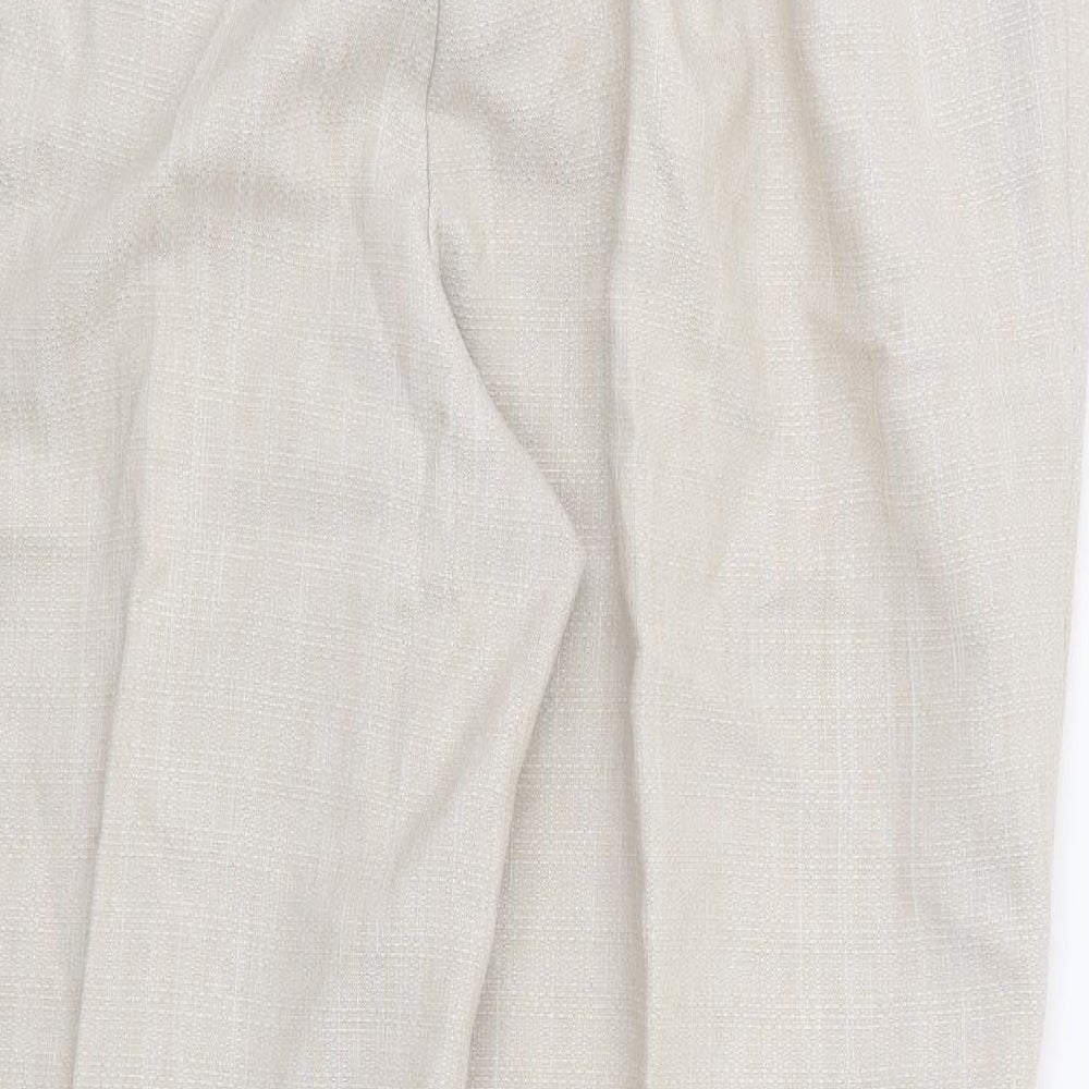 Marks and Spencer Womens Beige Polyester Trousers Size 18 L27 in Regular - Short Length