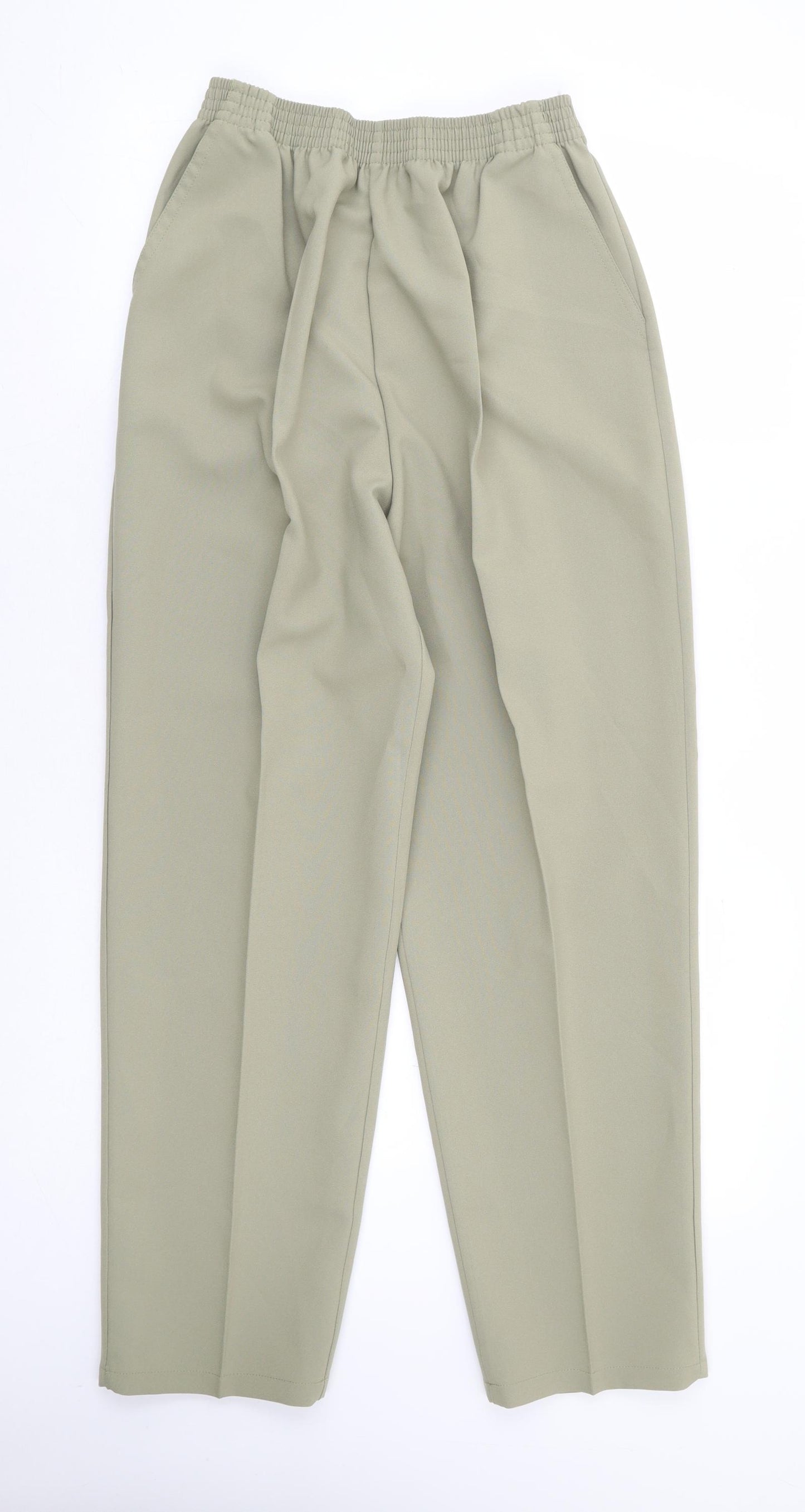 Preworn Womens Green Polyester Trousers Size 24 in L29 in Regular