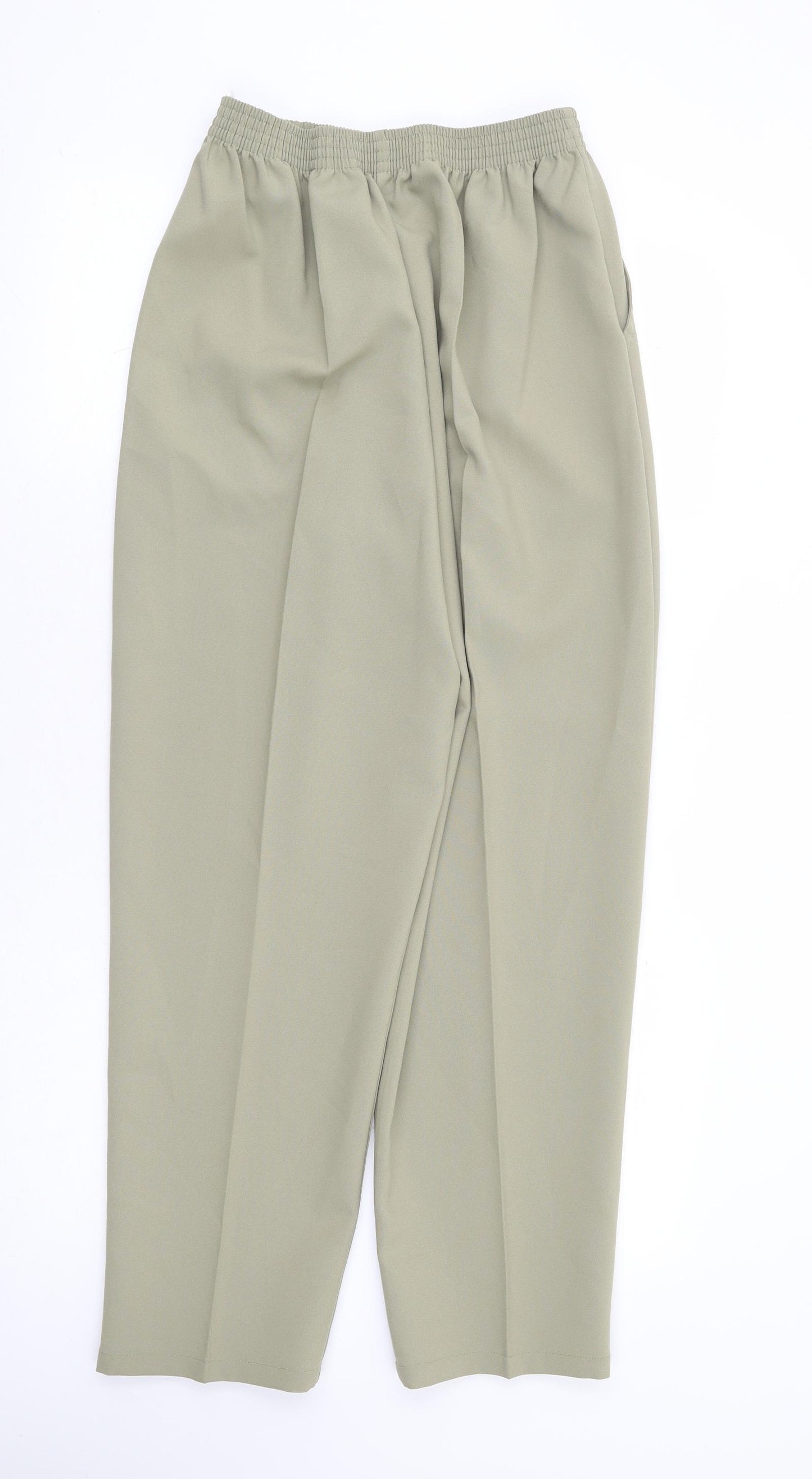 Preworn Womens Green Polyester Trousers Size 24 in L29 in Regular