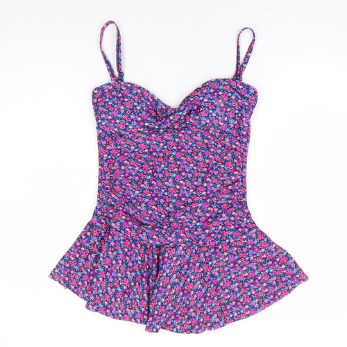 Dunnes Stores Womens Multicoloured Floral Polyamide Swimdress Size 12