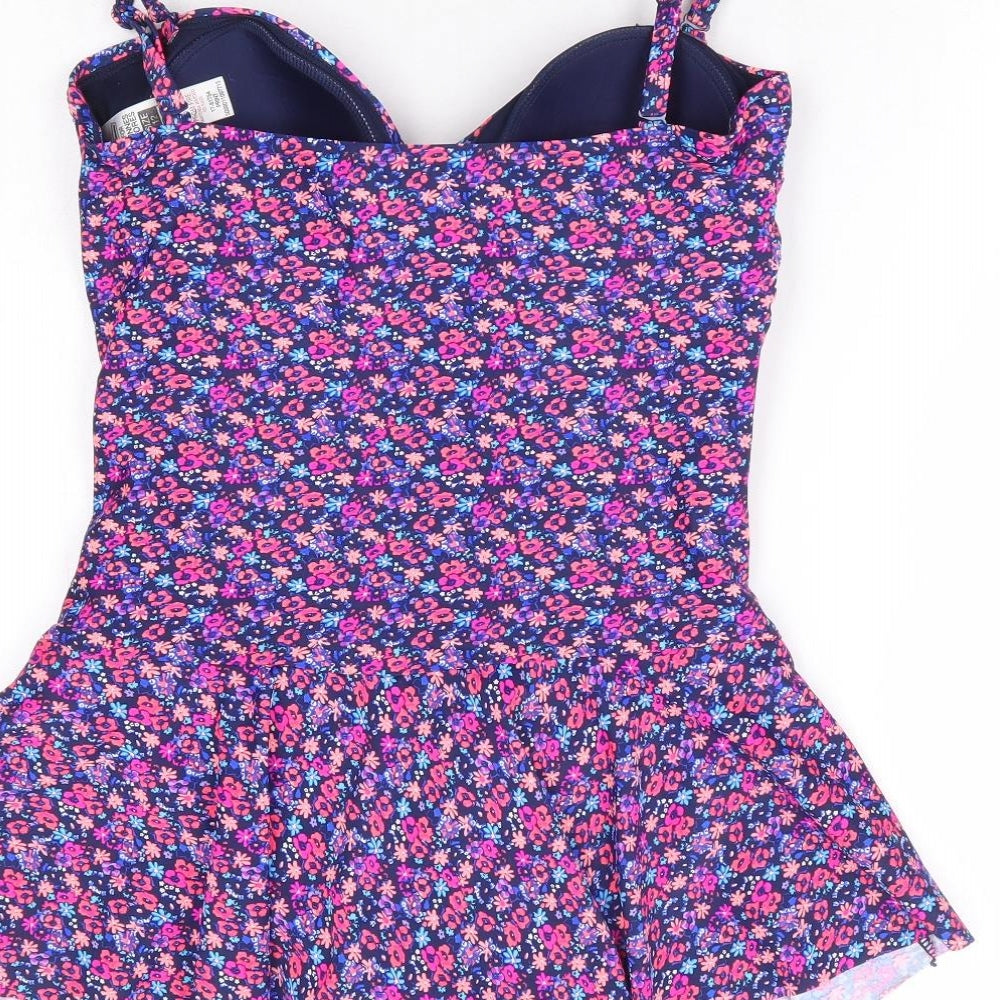 Dunnes Stores Womens Multicoloured Floral Polyamide Swimdress Size 12