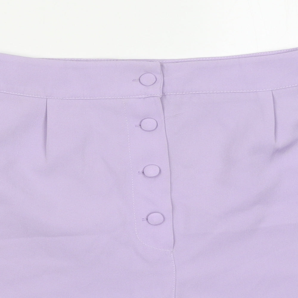 Boohoo Womens Purple Polyester Sailor Shorts Size 16 L16 in Regular Button