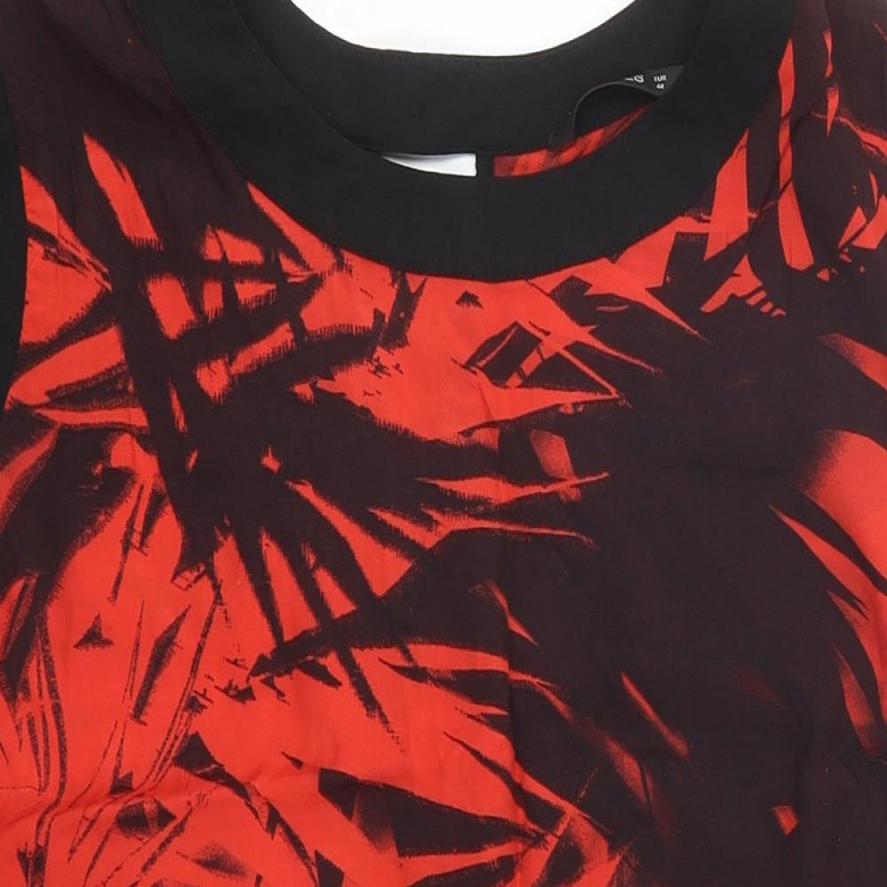 Dunnes Stores Womens Multicoloured Fair Isle Polyester Basic T-Shirt Size 16 Round Neck